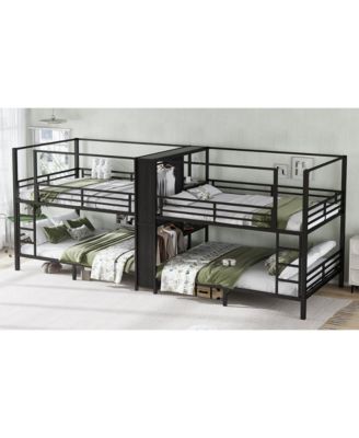 Queen Quad Bunk Bed w/ Storage & Wardrobe