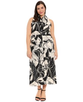 Plus Size Collared Button-Down Dress