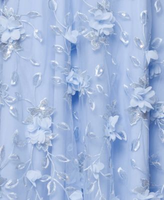 Women's 3D Sequin Halter Neck Ball Gown