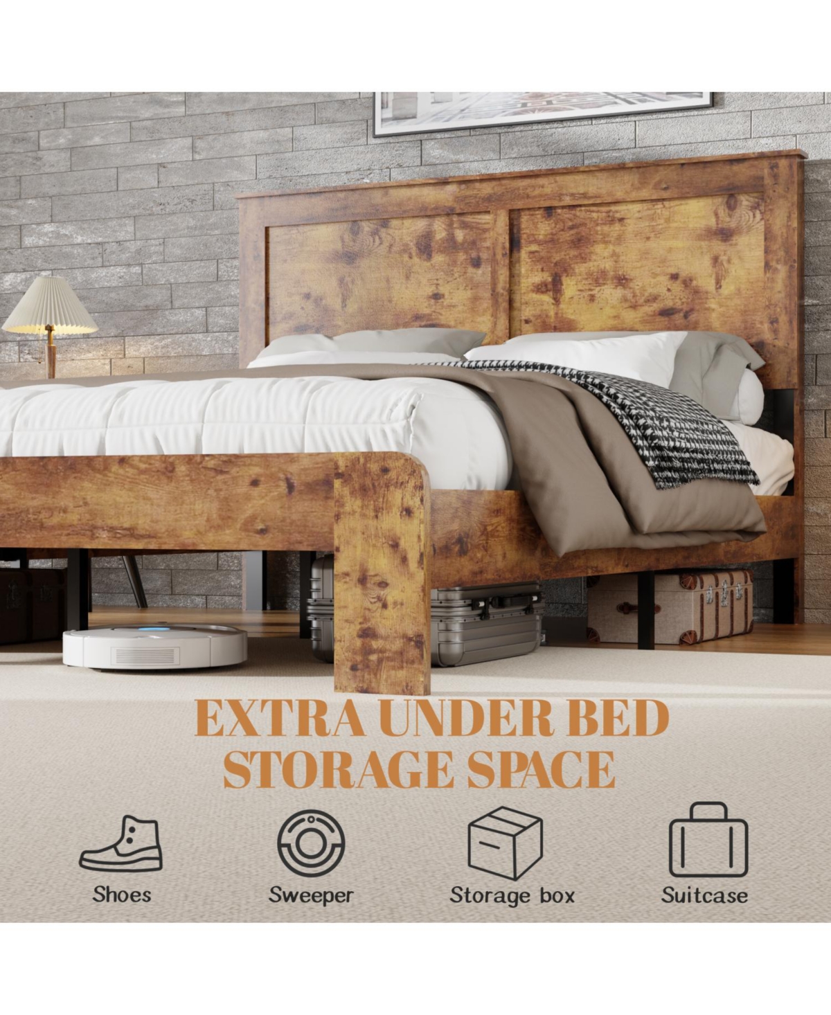 Streamdale Furniture Streamdale Twin Wood Platform Bed Frame - Storage, Easy Assembly