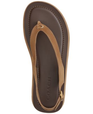 Women's Sculpted C Platform Suede Round Toe Thong Sandals