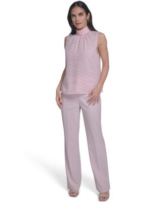 Women's Novelty Mock Neck Sleeveless Top