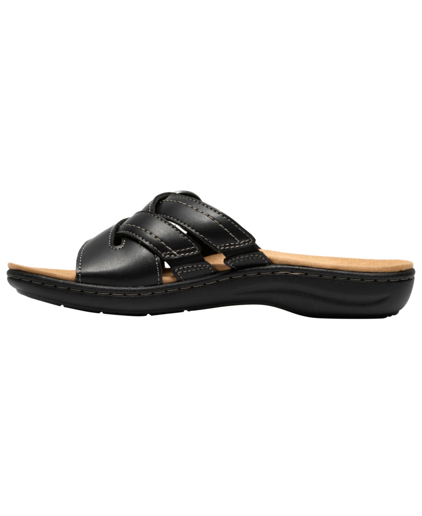 Женские сандалии Clarks Collection Laurieann Opal Round Toe, цвет: Чёрный кожаный — фото 8
