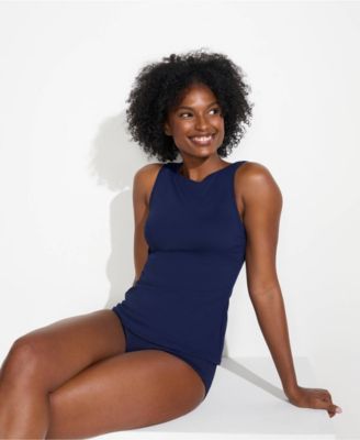 Plus Size High Neck UPF 50 Sun Protection Modest Tankini Swimsuit Top
