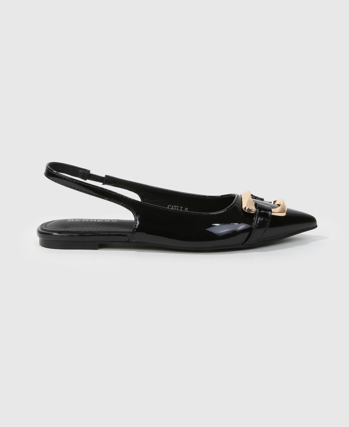 Berness Women's Caeli Slingback Flats with Gold Tone Buckle