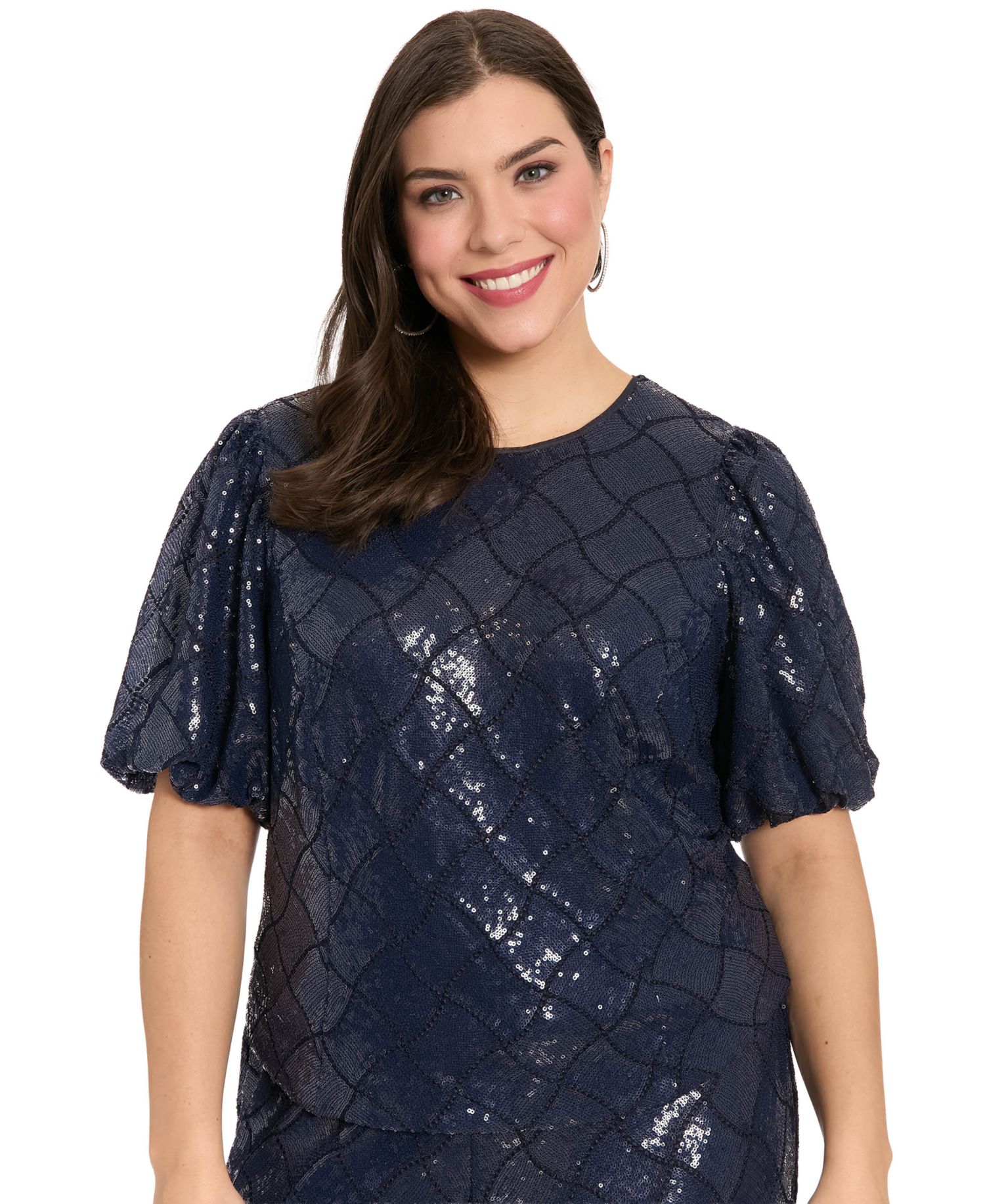Plus Size Crew Neck Short-Sleeve Top