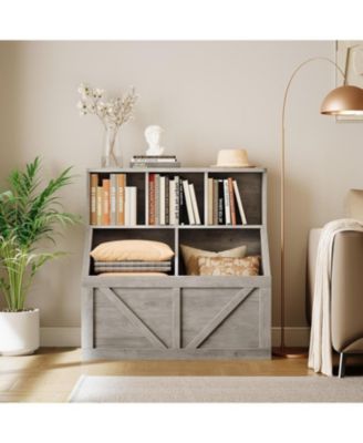 Kids Toy Storage Organizer with Bookshelf, Toy Storage Cabinet