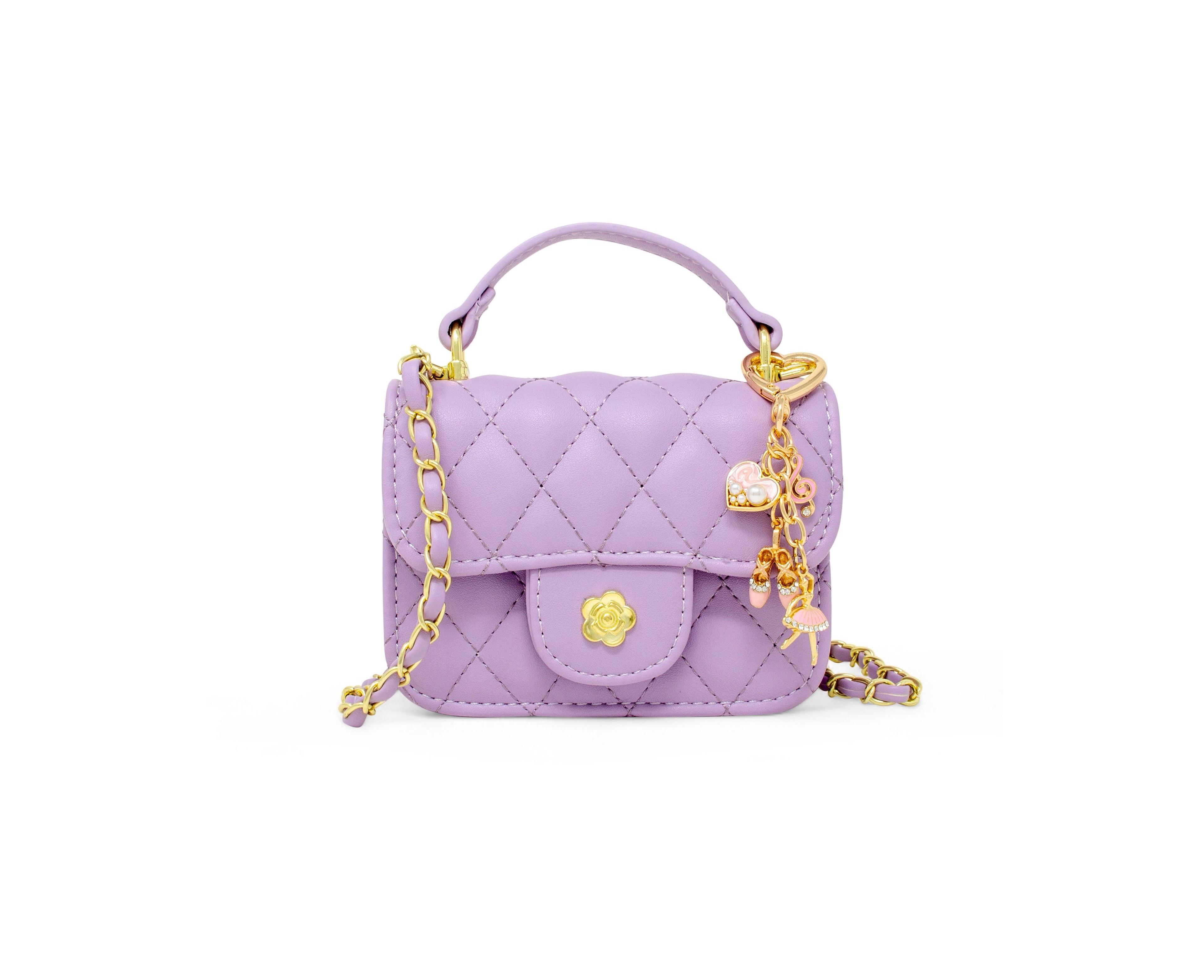 Zomi Gems Tiny Quilted Ballet Charm Handbag, Purple