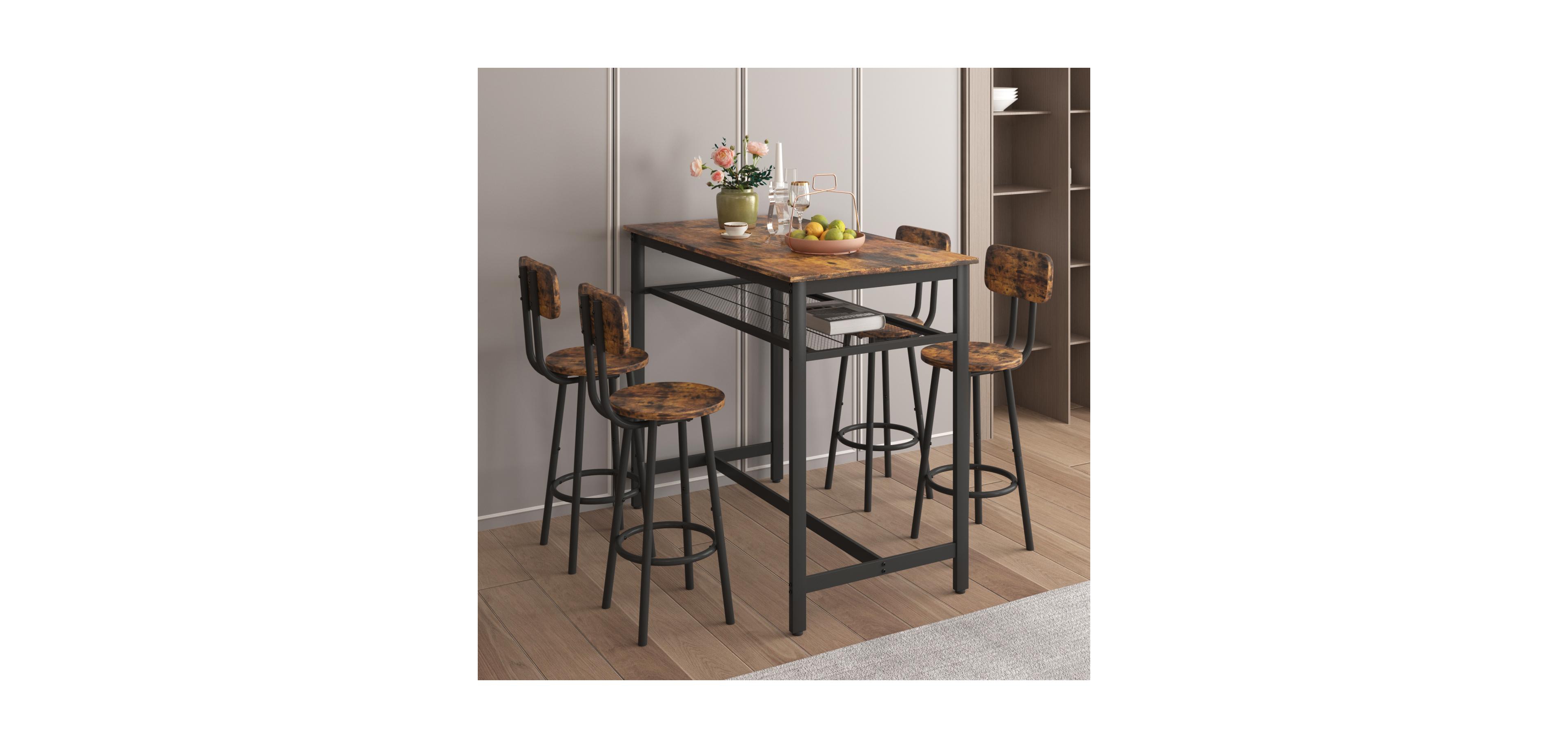 Streamdale Furniture 5-Piece Kitchen Counter Height Table Set Bar Table with 4 Chairs
