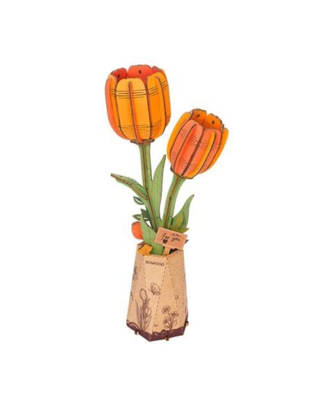 Детский конструктор Flash Popup Orange Tulip 3D Wood Puzzle 76-Piece Building Set, Ages 14+