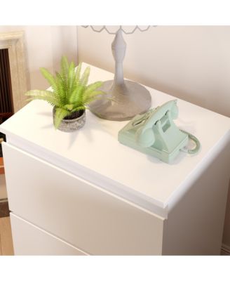 2-Drawer White Nightstand, End Table, Bedroom Bedside Dresser Chest