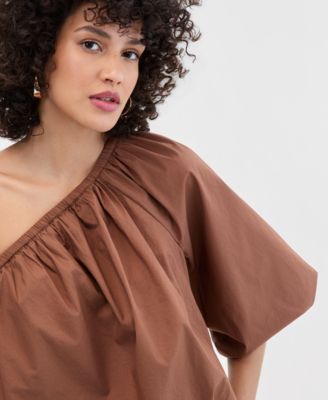 Women's One-Shoulder Bubble-Hem Top