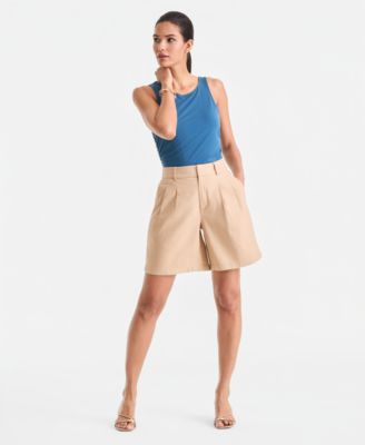 Women's High-Rise Linen Bermuda Shorts
