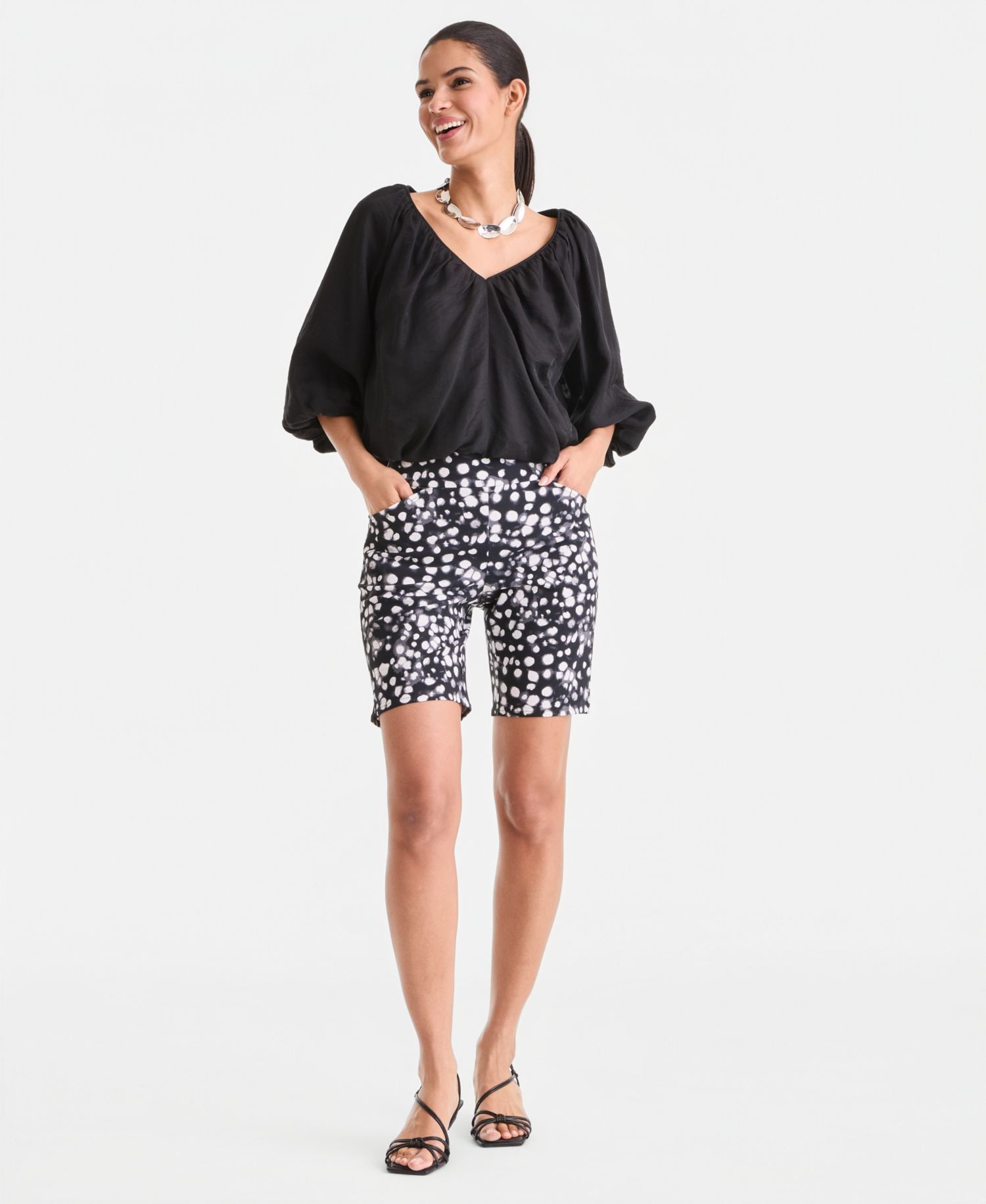 Women's Printed Pull-On Bermuda Shorts