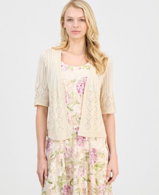 Women's Printed Fit & Flare Dress & Shrug