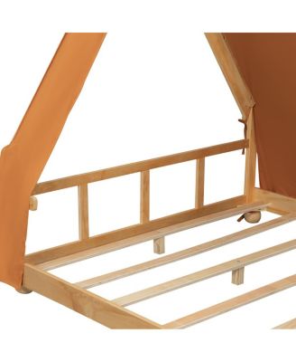 Full Size House Bed with Tent and Light