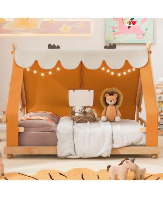 Full Size House Bed with Tent and Light