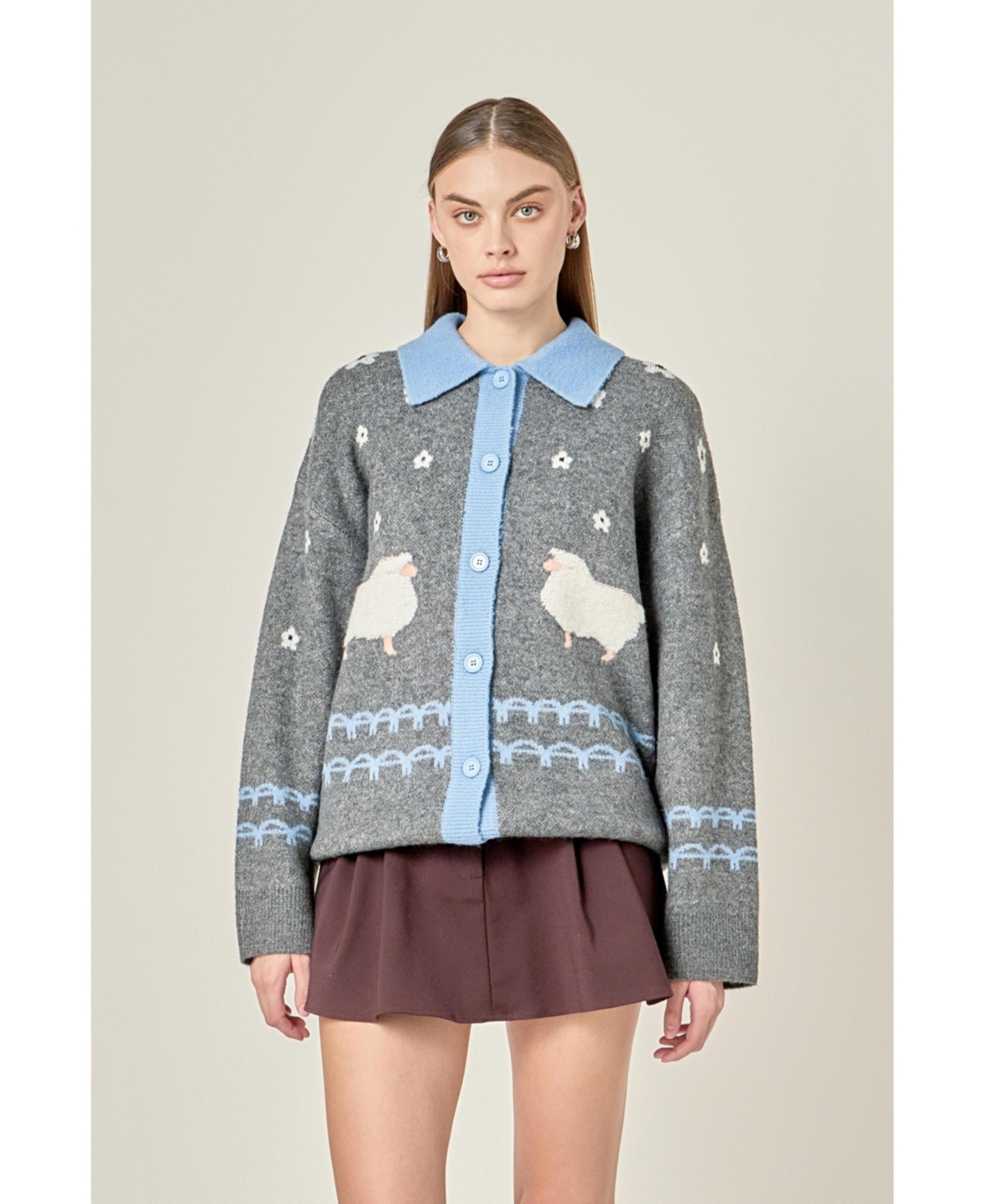English Factory Women's Sheep Cardigan