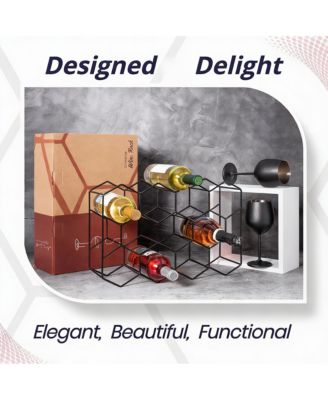 Modern 14-Bottle Wine Rack, 3-Tier, Rust-Resistant, Durable