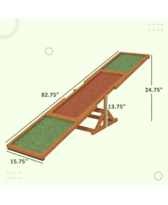 Wooden Dog  Agility Seesaw for Outdoor in Brown