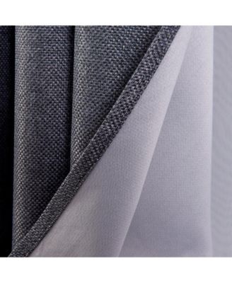 Oliva Gray Lucas Jacquard Blackout Grommet Panel - 52x84" Charcoal