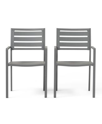 Outdoor Modern Aluminum Dining Chair (Set of 2)