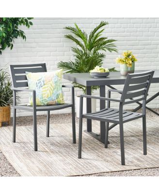 Outdoor Modern Aluminum Dining Chair (Set of 2)