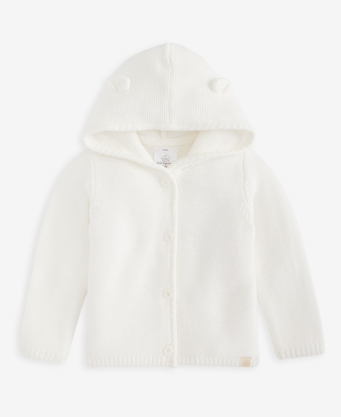 Кардиган First Impressions Everyday Baby EssentialsBaby Hooded Sweater-Knit Cotton Cardigan для мальчиков, цвет: Angel Whit — фото 1