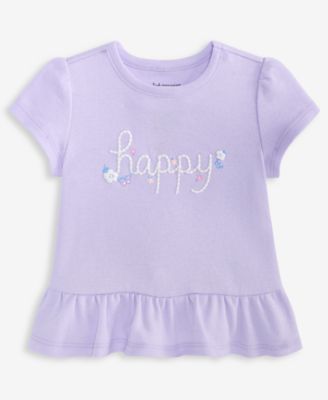 Girls' Toddler 2T-4T Happy Peplum T-Shirt