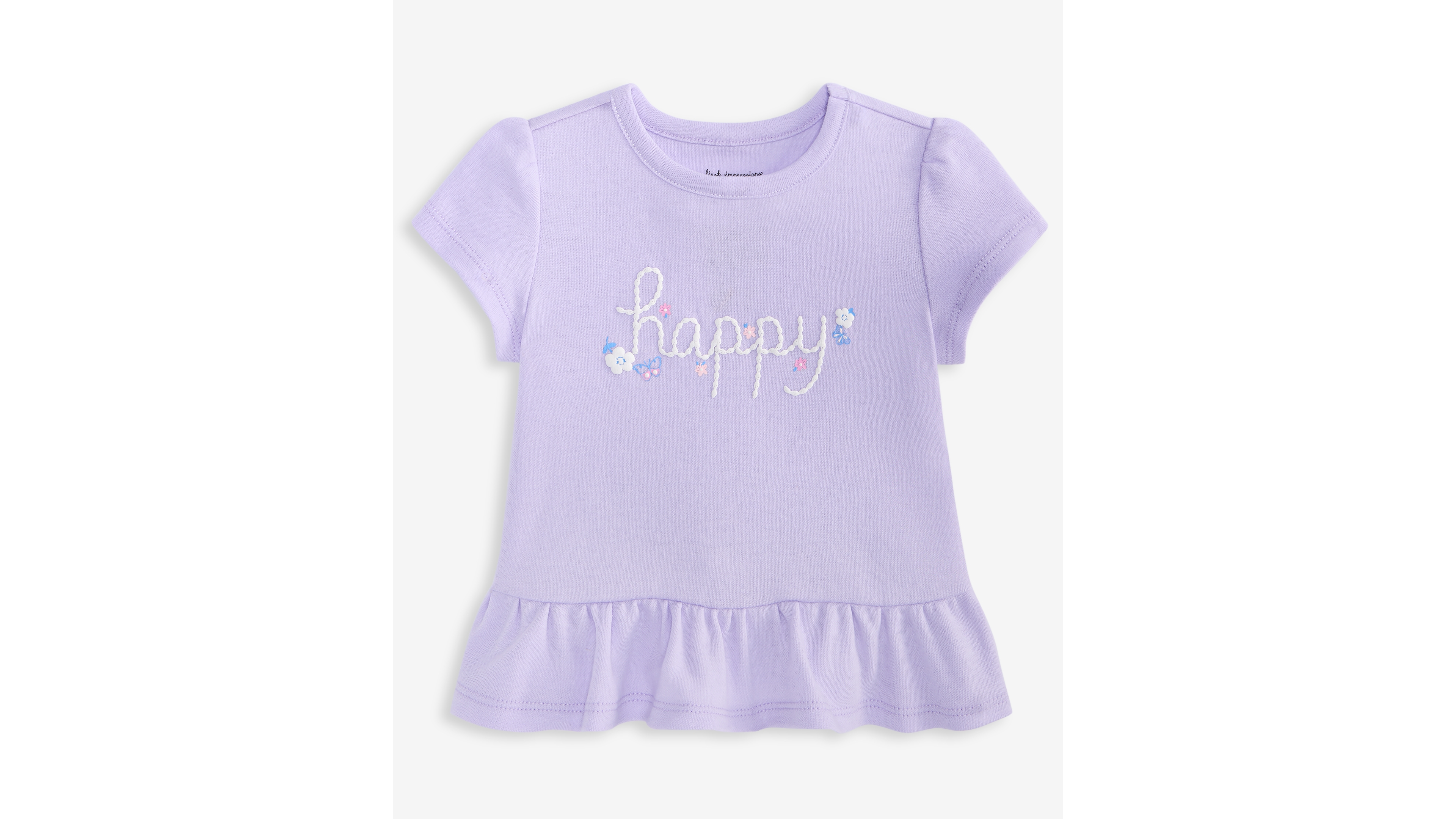 First Impressions Baby Girls' 3M-24M Mix and Match Happy Peplum T-Shirt, Macy's Exclusive