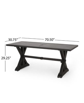  Outdoor Dining Table, Antique Matte Black