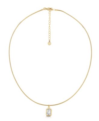 Snake Chain Cubic Zirconia Drop Necklace