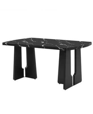 63" Modern Faux Marble Dining Table