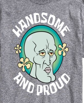 Men's Handsome & Proud Squidward Printed Short-Sleeve Graphic T-Shirt