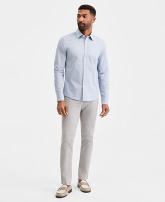 Men's Slim-Fit Dobby Dot Print Dress Shirt