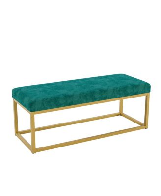 Entryway Storage Bench with Steel Frame, Mid-Century Modern, 600 lb capacity