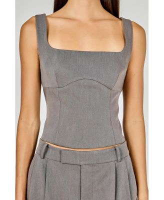Women's Back Bow Sleeveless Fitted Top