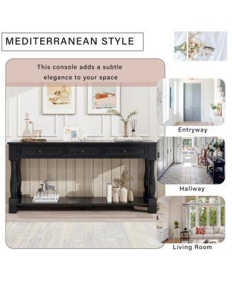  Console Table with Drawers and Shelf