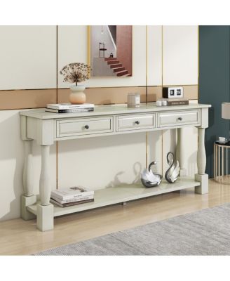  Console Table with Drawers and Shelf