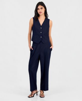 Women's Pull-On Linen-Blend Pants, Macy's Exclusive image