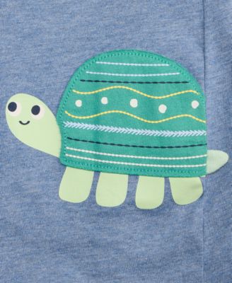 Baby Boys' Turtle Play Cotton Sunsuit
