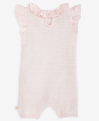 Baby Girls' Striped Cotton Knit Romper