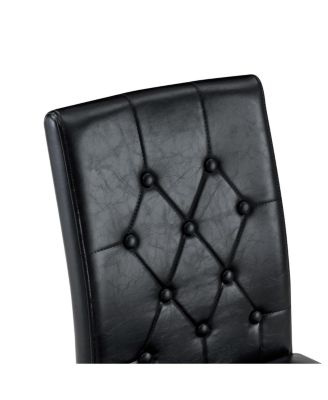 Elegant PU Dining Chair with Ergonomic Buckle Backrest