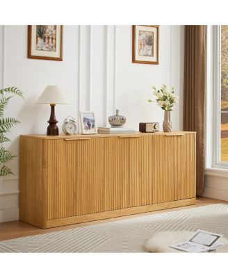67-inch Modern Wavy Sideboard with Curved Contour Design and 6 Doors