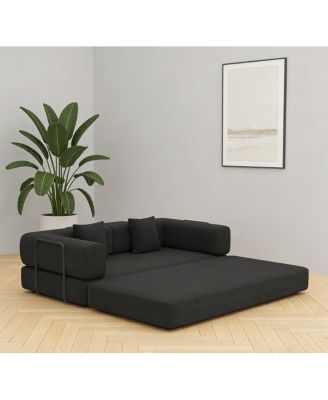 Convertible Sleeper Sofa Bed with Pillow, Corduroy Folding Mattress Couch