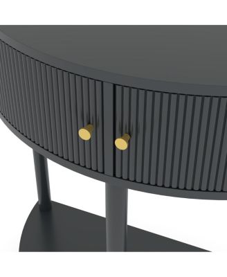  Artisan Wave Demi-Lune Console Table, 2 Drawers, Hallway