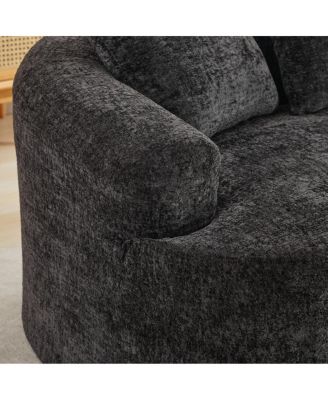  Curved Loveseat with 3 Pillows, Deep Seat Couch for Apartment