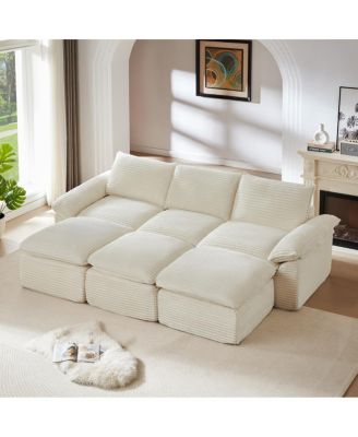  Modern corduroy cloud sofa, freely combined, comfortable sitting experience