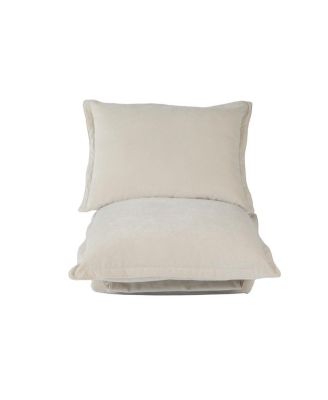  Convertible Flip Chair: Floor SofaBed with Adjustable Backrest andPillows-Beige