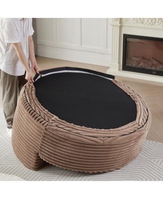 Corduroy Sponge Single Sofa, No Assembly Required, Modern Sleeper Chair